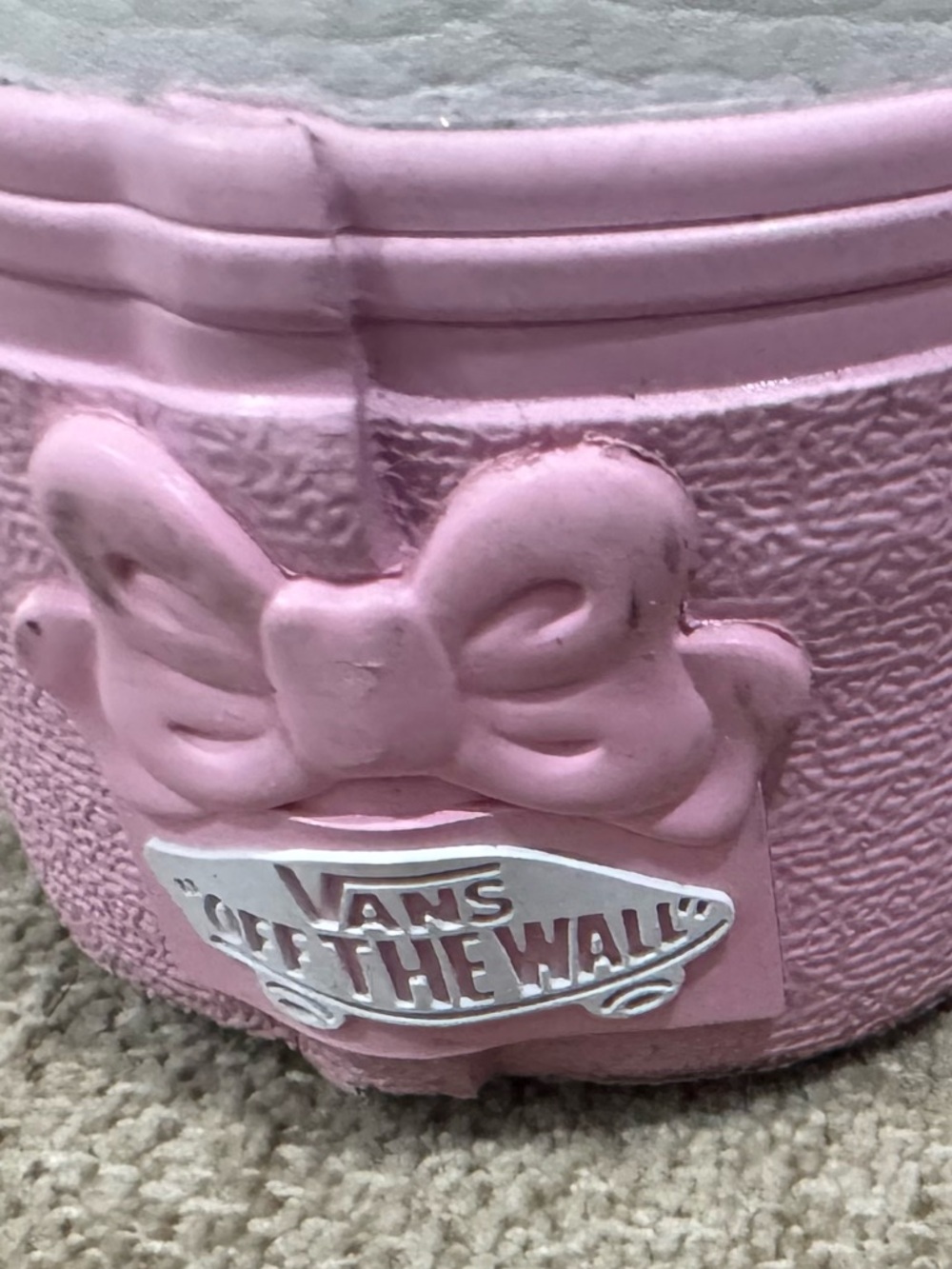 Vans Barbie Sk8-Hi Tapered Stackform White Pink Leather Platform Shoe - Picture 9 of 12
